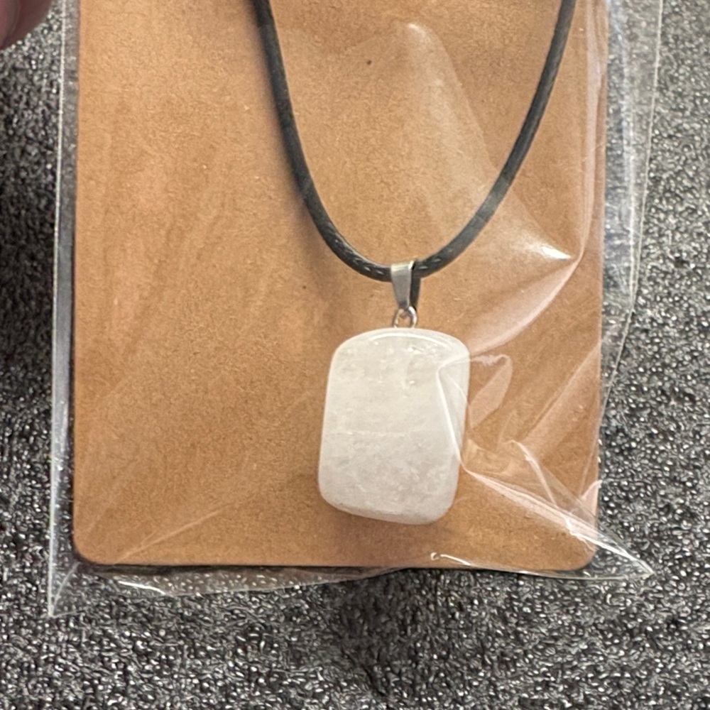 White Stone Pendant Necklace